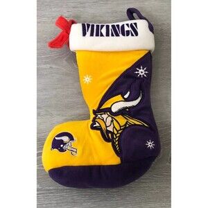 Team Beans Authentic NFL Team Minnesota Vikings Purple/Yellow Christmas Stocking
